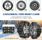 LILYPELLE Upgraded Snow Chains 10 Pack, Tire Chains for Cars/SUVs/Pickup Trucks, Emergency Anti Slip Tire Traction Chains for
