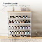 HOOBRO Shoe Rack for Entryway, 5-Tier Shoe Organizer with Adjustable Mesh Shelves, 12-16 Pairs of Shoes, Spacious Floor Mount