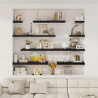 Fun Memories 12 Deep Floating Shelves for Wall | 30W x 12D Large Floating Shelves | 3 Pack Storage Space Wall Mount Shelf for