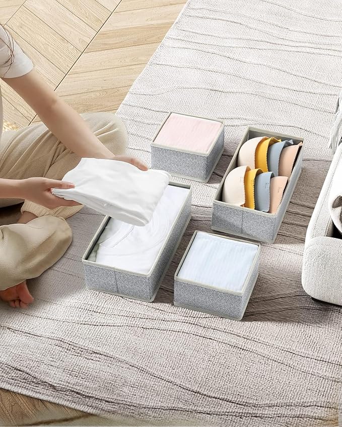 DIMJ Drawer Organizer Clothes Storage - 16 Pack Baby Dresser Organizer for Nursery, Foldable Drawer Dividers for Bedroom Clos
