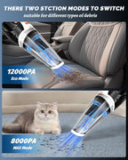 BRL Handheld Vacuum Cordless, Brushless Car Vacuum Cleaner with 12000PA Powerful Suction, 2 Suction Modes Mini Hand Vacuum, D
