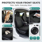 FH Group Car Seat Covers High Back Classic Cloth Front Pair Set with Gift, Easy to Install - Universal Fit for Cars, Trucks &