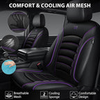 CAR PASS Comfortable 3D Foam Mesh Leather Car Seat Covers Front, Air Cool Mesh Breathable Front Seat Covers for Car, Universa
