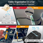 Dash Cam Installation Kit – Trim Removal Tool, 20 Strong Adhesive Cable Clips, Reusable Cable Ties, Split Sleeve & Foam Pads – Clean Car Wire Organizer