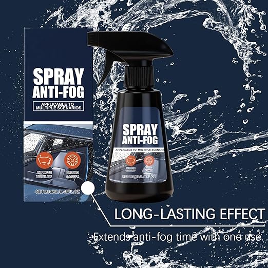 Car Windshield Anti-Fog Spray - Windshield Cleaner, Car Rear View Mirror Defogger, 250ml Rain Fog, Car Windshield Fog, Car Wi