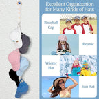 Windyun 2 Pcs Boho Hat Rack for Baseball Caps, Holds up to 20 Hats, Macrame Hat Hangers Wall Mounted, Hanging Cap Holder over