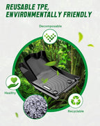 VIWIK 2019-2023 Ford Ranger Floor Mats Supercrew - Custom Fit All Weather Protection, TPE, 3D Scanning Design for 1St & 2Nd Row, Non-Slip, Waterproof, and Stain-Resistant