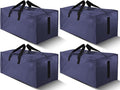 HOMESURE 4 Pack Large Strong Moving Bags with Zippers & Carrying Handles - Water-Resistant - Heavy Duty Storage Tote for Spac