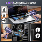 KMM Handheld Car Vacuum Cleaner, 9000PA Vacuum Cleaner & Air Duster, 120W High Power Vacuum Portable Cordless, Hand Held Vacu