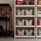 IRIS USA 19 Qt Stackable Plastic Storage Bins with Lids, 6 Pack - BPA-Free, Made in USA - Discreet Organizing Solution, Latch