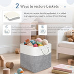 FinishingBo Fabric Cubes Storage Basket, 6 Pack 11x11 in with Handles Cube Storage Bins, for Shelves, Home, Office Organizers