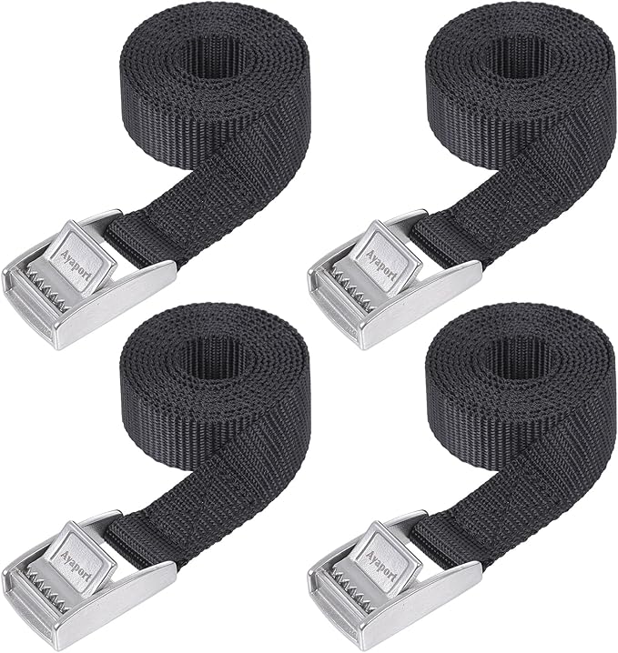 Ayaport Cam Buckle Lashing Straps with Stainless Steel Cam Buckle 1650lbs Break Strength 6ft Tie Down Packing Straps
