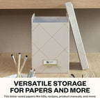 Bigso John Fiberboard Label Frame Desktop File Storage Box - Document Organizer for Important Paperwork - Durable Hanging Fil