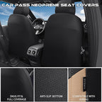 CAR PASS Waterproof Black Beige Car Seat Covers Front Seat Covers Neoprene Wetsuit,All-Weather Non-Slip Durable,Universal Fit
