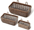 AceList Wall Hanging Basket, Boho Style Hand-Woven Hanging Storage Baskets - Set of 3, Ideal for Boho Room Decor, Kitchen, Ga