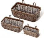 AceList Wall Hanging Basket, Boho Style Hand-Woven Hanging Storage Baskets - Set of 3, Ideal for Boho Room Decor, Kitchen, Ga