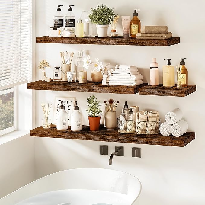 Vivelove Floating Shelves for Wall Mounted, 40 Inches Long Shelves, Display Shelf for Bathroom Living Room Kitchen Bedroom Of
