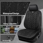CAR PASS Leather Oxford Car Seat Covers Full Set,Heavy Duty Car Seat Covers Waterproof,Universal Fit for Trucks SUV Sedan Mos