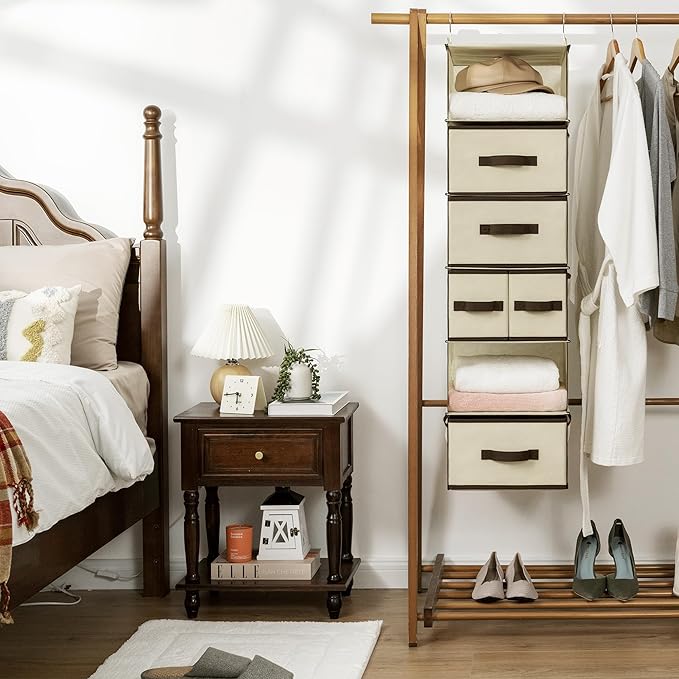 GRANNY SAYS Hanging Closet Organizers and Storage 6 Shelves, Closet Hanging Organizer with 5 Drawers, 6 Side Pockets Hanging 
