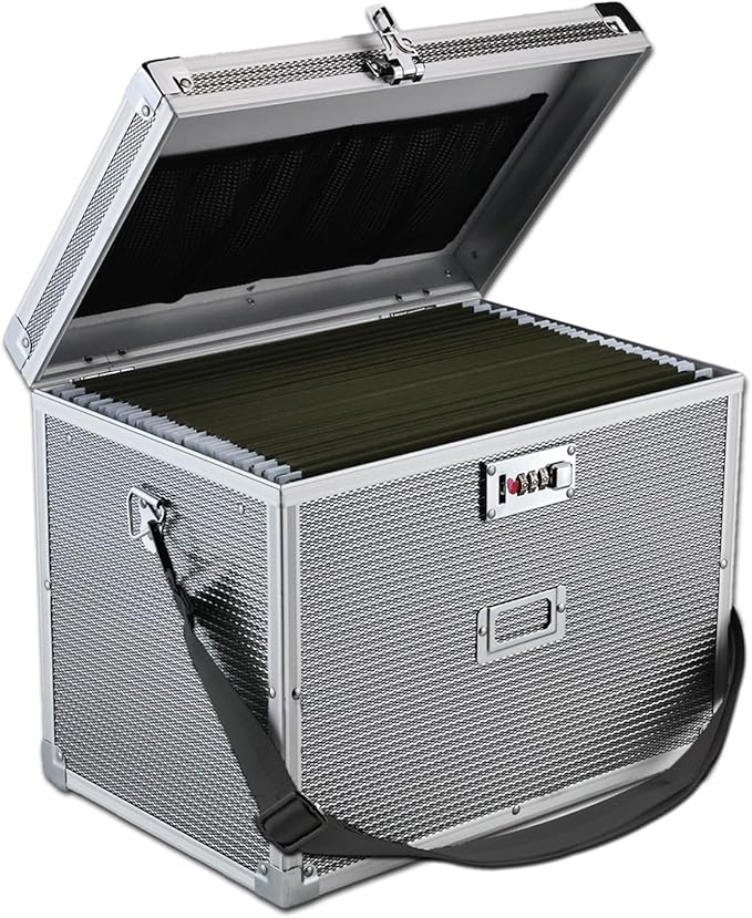 File Storage Cabinet File Organizer Document Organizer File Box in Office and Home with Combination Lock with 20 Letter Size 