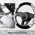 ZHOL Snake Skin Steering Wheel Cover, Universal 14.5-15 inch Breathable Microfiber Leather Anti-Slip Car Steering Wheel Prote