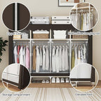 Portable Wardrobe Closet Durable and Easy to Assemble Heavy Duty Clothes Rack with Non-Woven Cover Fabric Best for Bedroom an
