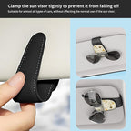 Sunglasses Holder for Car Visor, PU Leather Glasses Clip Organizer, Cute Magnetic Eyeglass Holder for Vehicle Sun Visor, Car Interior Accessory for Women & Men Bee Daisy Cream