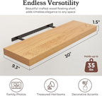 Floating Shelves for Wall, 9.3" Deep Wall Mounted Wood Shelves for Bathroom, Bedroom, Living Room, Kitchen, Hanging Shelf for