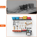 TORACK Pegboard Wall Organizer 4 ft. Garage Metal Pegboard Tool Organizer System, Tools Storage Peg Board Kit with Hooks and 