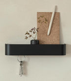 Kazai. Key Holder for Wall 'Tone' | Minimalist Key Hooks Design from Berlin | Modern Key Hanger with Metal Shelf | Key Hook W
