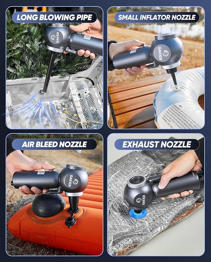 Saker 6 in 1 Car Vacuum Cleaner, 20000PA Handheld Vacuum Cordless Rechargeable 7800mAH with Type-C Reverse Charging, Window B