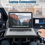 2-in-1 Car Steering Wheel Tray & Steering Wheel Laptop Holder with Adjustable Multipurpose for Eating, Writing, Laptop Work With Mobile Phone Holder And Tablet Holder - Ideal for Constant Travelers