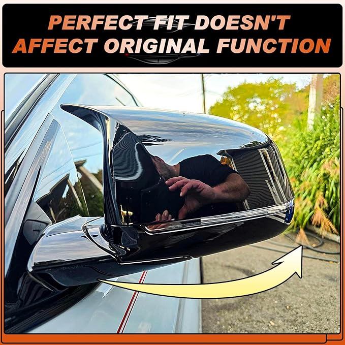 ACLONG Glossy Black Mirror Cover Caps Rearview Side Mirror Covers Fit for BMW X3/G01 X4/G02 X5/G05 X7/G07 2019-2025 X6/G06 2020-2025 Left Driver Side Right Passenger Side-2 PCS