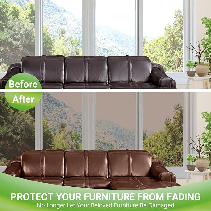 STATINT Window Film Privacy One Way Mirror Glass Tint Heat Control Sun UV Blocking Sliding Door Tinting Reflective Static Cling for Home, Black-Silver, 55.1 Inch X 32.8 Feet