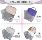 Ultralight Compression Packing Cubes for Suitcases Carry on，Compressible Mesh Packing Cubes for Travel Women Travel Essential
