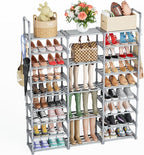 Mavivegue 9 Tiers Tall Shoe Organizer - Vertical Shoe Shelf for 50-55 Pairs, Stackable Racks for Entryway, Closet, Garage - G