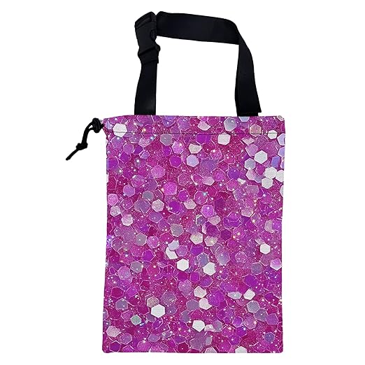 Car Garbage Bag Pink and Purple Hexagonal Hanging Canvas Car Trash Bag Drawstring Car Back Seat Organizer for Car Back Front Seat Console with Adjustable Buckle