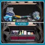Trunk Organizer with Cooler, Collapsible Trunk Storage Container with Non Slip Bottom Strips, Large Multi-Compartment Waterproo