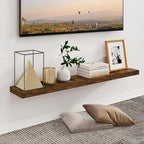 Fun Memories Floating Shelves for Wall, 48Inch Long Floating Shelves Set of 1, Hanging Shelf with Invisible Brackets, Wood Sh
