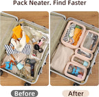 5PCS Diaper Bag Organizer Pouch Set，Clear Organizer Bags,TSA Approved Toiletry Bag,Clear Waterproof Cosmetic Bags with Zipper