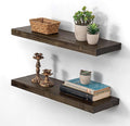 Dreamland 24 Inch Floating Shelves, Rustic Elm Wood Wall Shelf for Home Decor, 8 Inch Deep Floating Shelf for Wall, 24 x 8 Ba