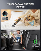 Fanttik Slim V8 APEX Car Vacuum, 4-in-1 Portable Mini Cordless Vacuum with 19000pa Suction Power, Type-C Charge, 2 Suction Mo