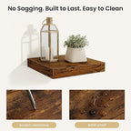 Fun Memories Floating Shelves for Wall, Rustic Wood Wall Mounted Shelves for Bathroom, Bedroom, Living Room and Kitchen, Stor