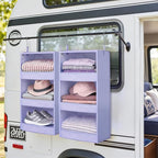 GRANNY SAYS 3 Shelf Hanging Closet Organizers and Storage, Collapsible Closet Storage Organizer with 2 Metal Hooks, Leak-Proo