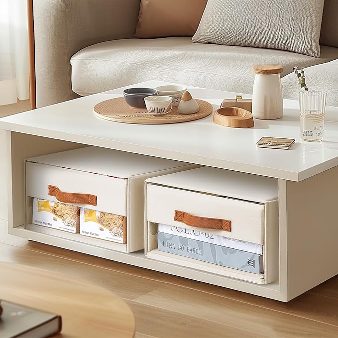 DIMJ Closet Organizers and Storage - Foldable Storage Bins with Drawers Fabric Stackable Storage Drawers with Clear Window,Fa