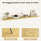 Fun Memories Rustic Wood Floating Shelves for Wall, Space-Saving Wall Mounted Shelves for Bathroom, Bedroom, Living Room and 