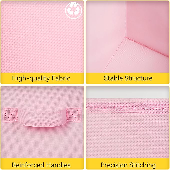 Cupic Cupid 13 Inch Storage Cube, Fabric Cube Storage Bin with Handles, Storage Cube Organizer for Clothes and Toys, Collapsi