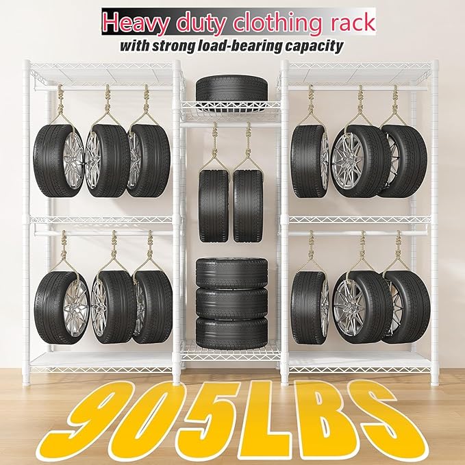Raybee Clothes Rack with Cover,Clothing Racks for Hanging Clothes Heavy Duty,Portable Closet with Shelves,Adjustable,Loads 90