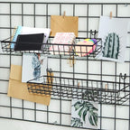 4 Pcs Wire Baskets Wall Grid Panel Hanging Wire Basket Hanging Wall Baskets No Drilling Wall Hanging Baskets Grid Wall Storag