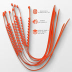 2025 Reusable Anti Skid Snow Tire Chains Car Winter Wheels Chain Universal Cable Tire Belts,10 Pack Orange Non-Slip Zip Tie T